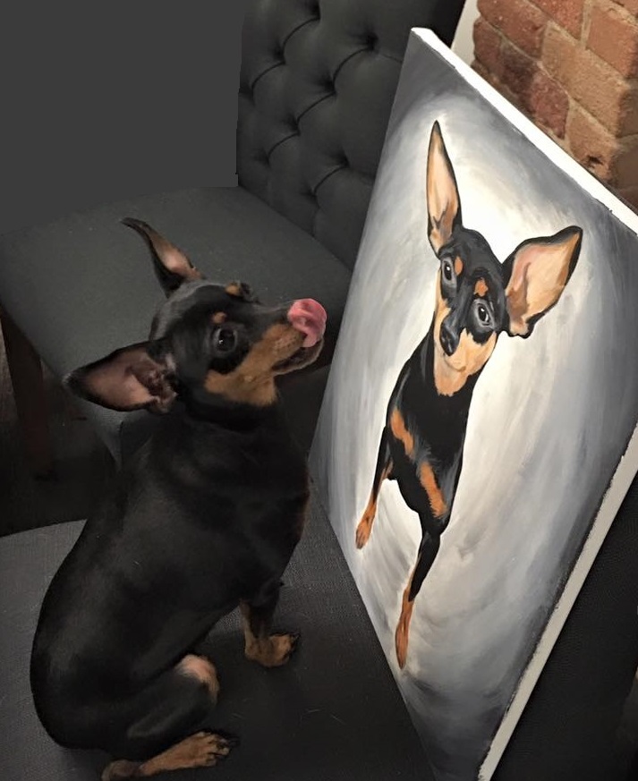 Pet Portraits Painted Here! Just in Time for the Holidays!